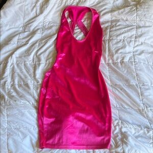 SHEIN HOT PINK BACKLESS DRESS